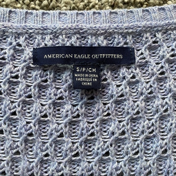 American Eagle outfitters purple lilac V-neck knit sweater Long sleeve - Picture 4 of 5